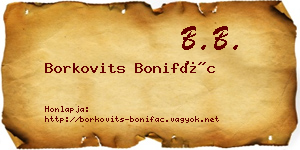 Borkovits Bonifác névjegykártya